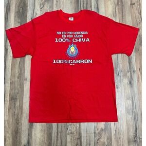 NWOT Chivas Guadalajara Soccer Fan Red‎ T-Shirt 100% Chiva Cabron Size XL |funny